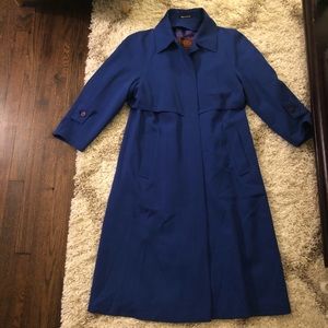 Carol Cohen Vintage Trench Coat Sanyo Blue Wool
